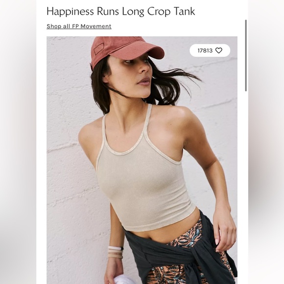 NWOT Free People Happiness Runs long crop tank - Picture 2 of 4